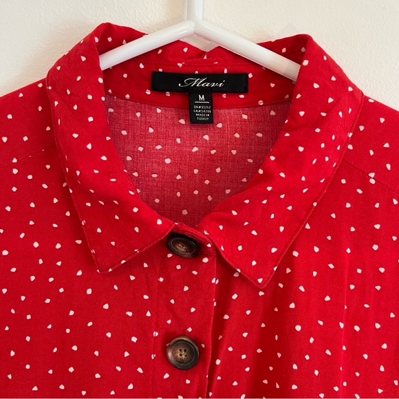 Mavi red and white polka dot top - Picture 2 of 8